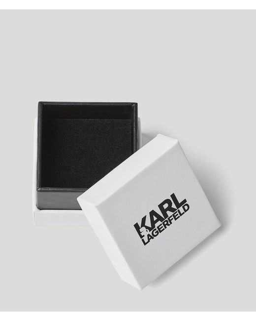 Karl Lagerfeld Metallic Hotel Karl Double Ring