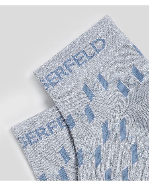 Karl Lagerfeld White K/Monogram Short Socks – 2-Pack
