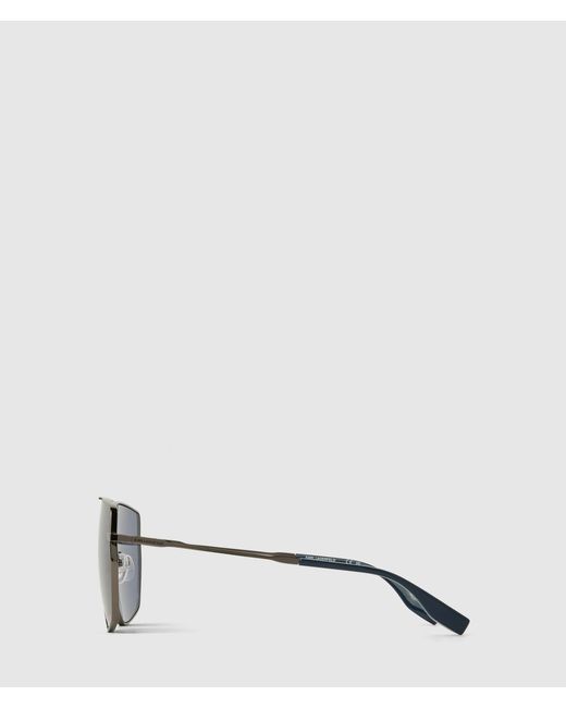 Karl Lagerfeld Blue Logo Rectangular Sunglasses for men