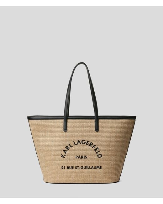 Karl Lagerfeld Brown Rue St-Guillaume Raffia Tote Bag