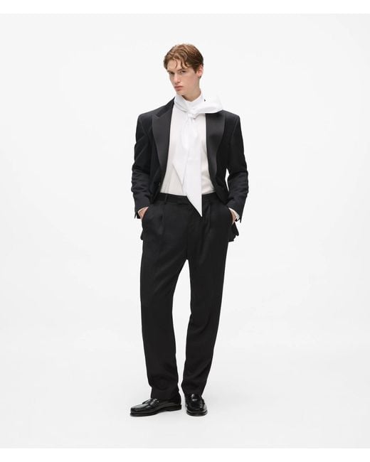 Karl Lagerfeld Black Kl Studio Double-Pleat Suit Pants for men