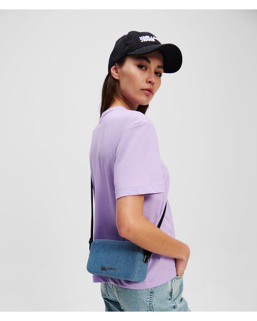 Karl Lagerfeld Blue Denim-Kameratasche Mit Klj-Logo Aus Metall, Frau, Größe