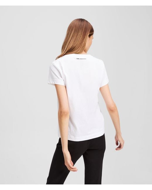 Karl Lagerfeld White Rue St-Guillaume V-Neck T-Shirt
