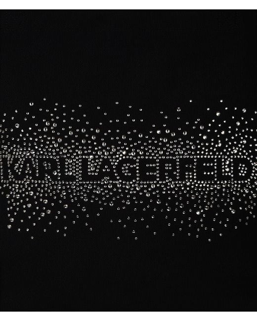 Karl Lagerfeld Black Logo Rhinestone Shopper