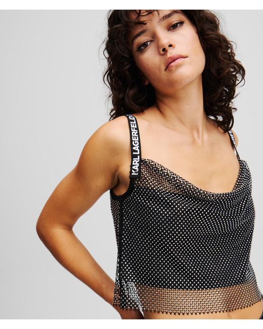 Karl Lagerfeld Black Chainmail Top