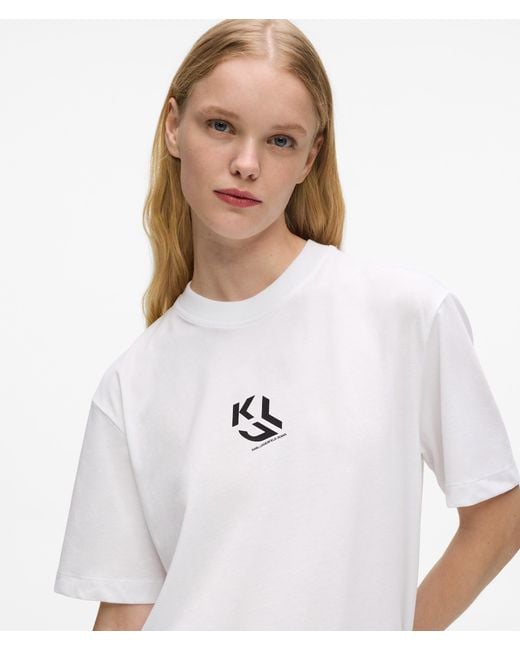 KL Jeans White Regular-Fit Monogram T-Shirt