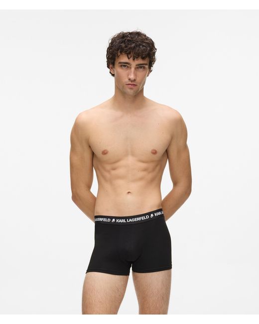 Karl Lagerfeld Black Knot-Print Trunks – 3-Pack for men