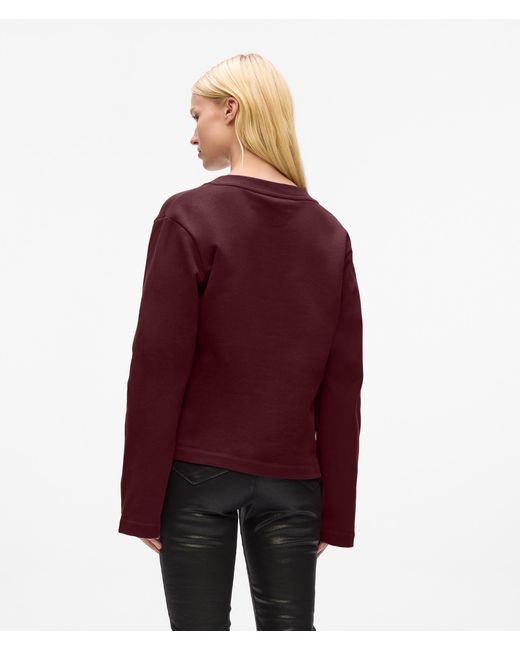 Karl Lagerfeld Red Sweatshirt Mit Signature Saum