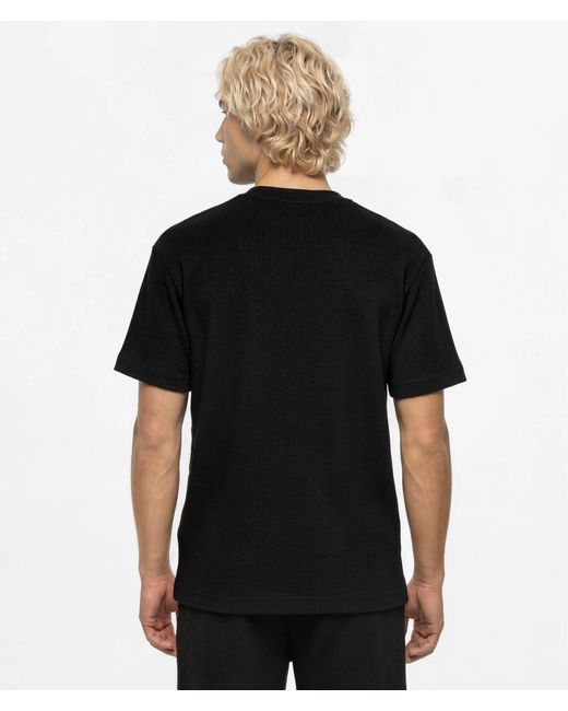 KL Jeans Black Waffle Box Logo T-Shirt for men