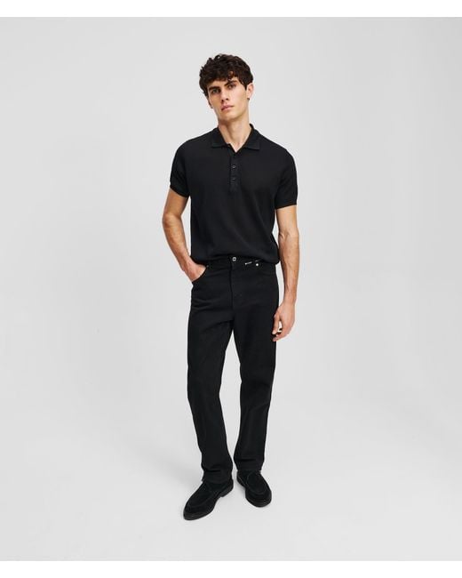 Karl Lagerfeld Blue Zip-Detail Tapered Jeans for men