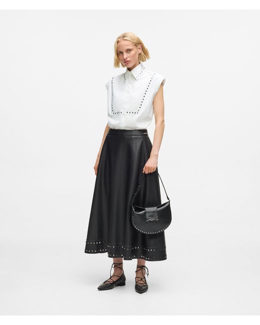 Karl Lagerfeld White Studded Poplin Shirt