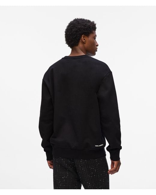 Karl Lagerfeld Black Ikon Print Sweatshirt for men