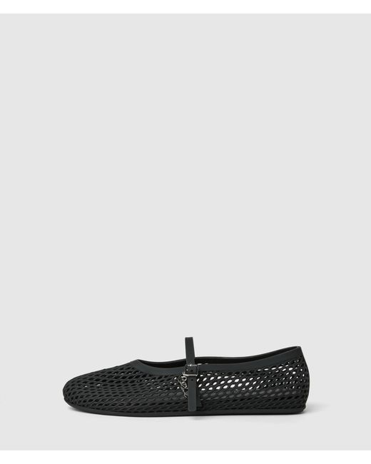 Karl Lagerfeld Black Jelly Ballet Strap Pumps