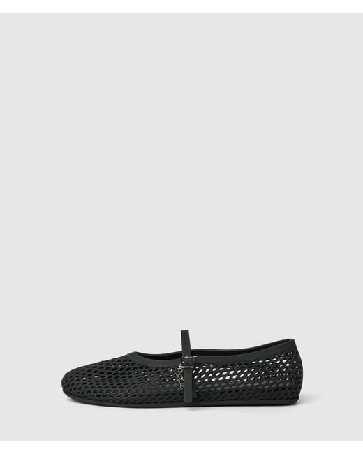 Karl Lagerfeld Black Jelly Ballet Strap Pumps
