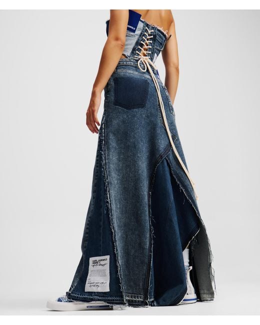 Karl Lagerfeld Blue Klj X Atelier Reservé Denim Maxi Skirt