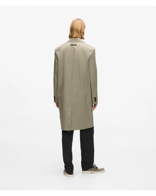 Karl Lagerfeld Natural Double Breasted Overcoat for men