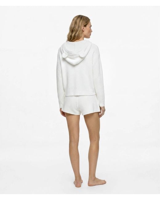 Karl Lagerfeld White Ikon Choupette Fluffy Loungewear Shorts