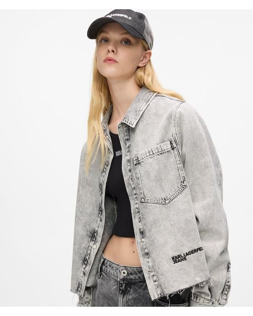 KL Jeans Gray Bleached Denim Shirt