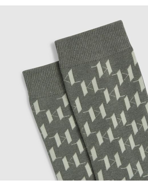 Karl Lagerfeld Multicolor Monogram Socks – 3-Pack, Multicoloured for men