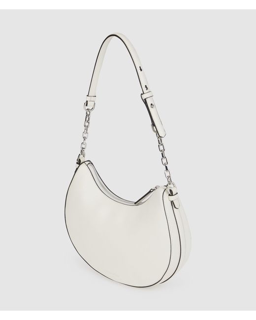 Karl Lagerfeld White K/Autograph Medium Moon Bag