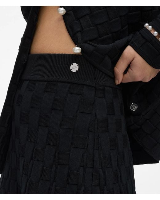 Karl Lagerfeld White Faux-Pearl Detail Knit Skirt