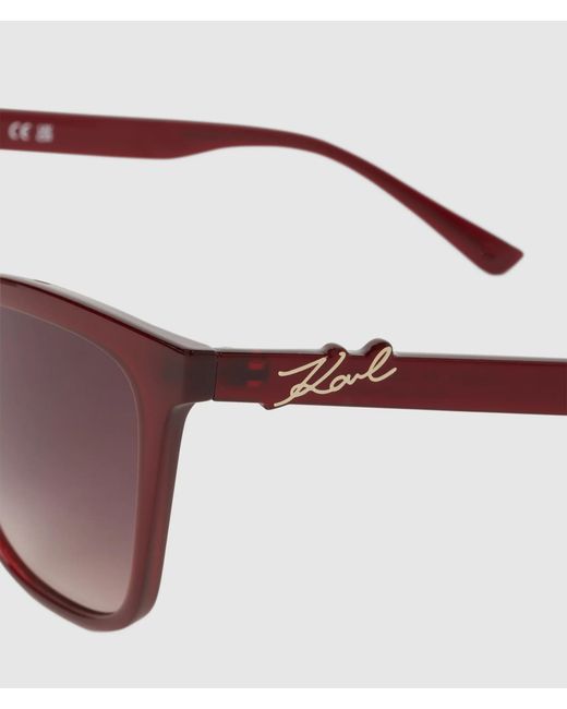 Karl Lagerfeld Multicolor Signature Slim Rectangular Sunglasses
