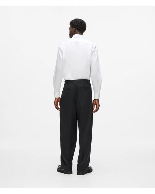 Karl Lagerfeld Black Kl Studio Straight Pants for men