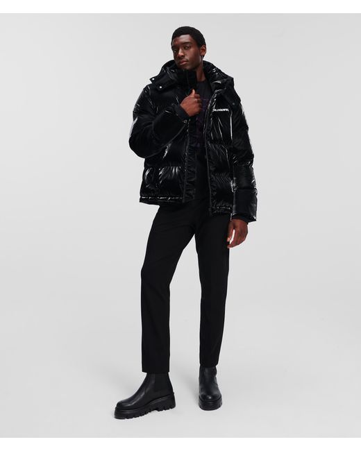Karl Lagerfeld Black Quilted Puffer Jacket for men