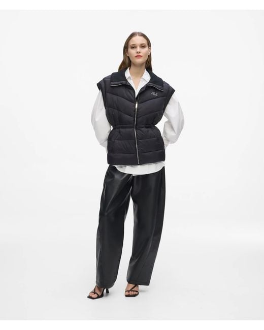 Karl Lagerfeld Black Signature Lightweight Padded Gilet