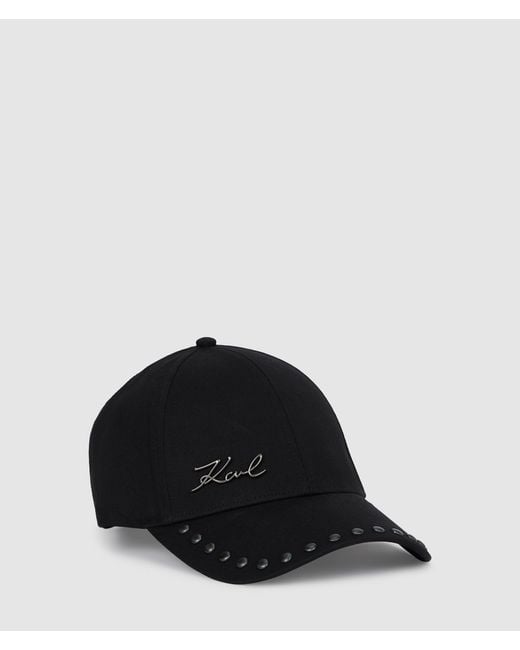 Karl Lagerfeld Black K/Signature Studded Cap