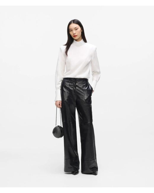 Karl Lagerfeld White High Neck Blouse