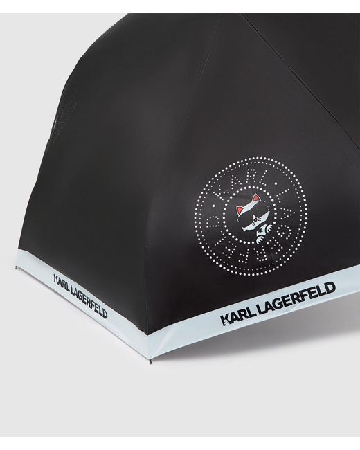Karl Lagerfeld Black Ikon Circle Choupette Small Umbrella