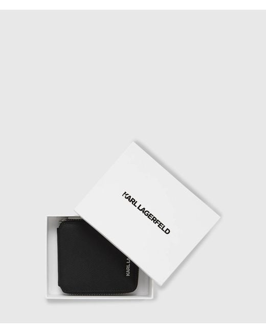 Karl Lagerfeld Black K/Nylon Logo Pin Wallet for men