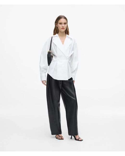 Karl Lagerfeld White Double-Breasted Poplin Shirt