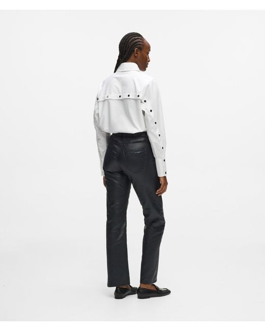 Karl Lagerfeld White Coated Straight Jeans