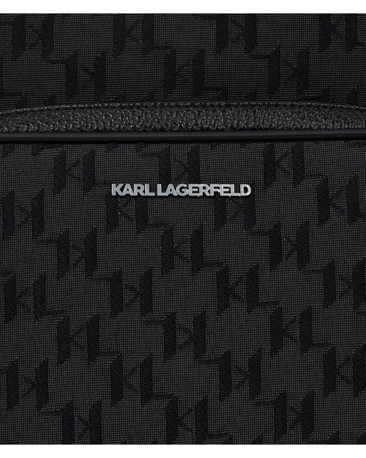 Karl Lagerfeld Black K/Monogram Jacquard Backpack for men