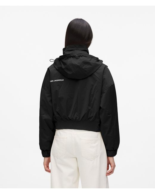 Karl Lagerfeld Black Ikon Hooded Jacket