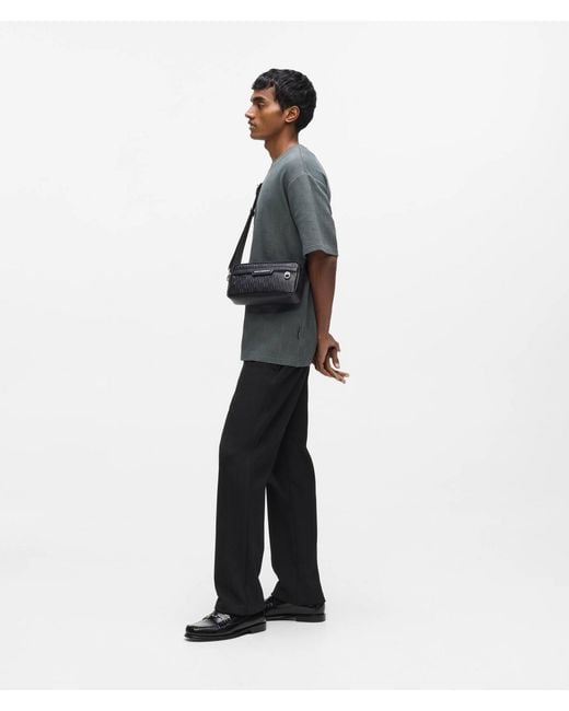 Karl Lagerfeld Black K/Monogram Perforated Crossbody Bag for men