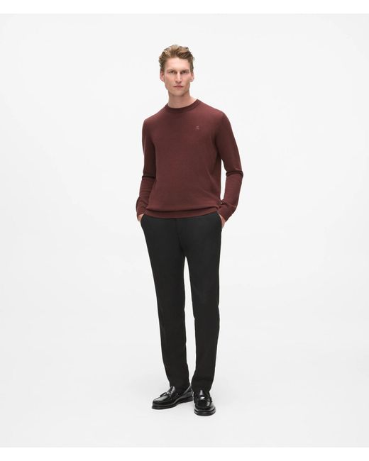 Karl Lagerfeld Red Wool Crew Neck Sweater for men