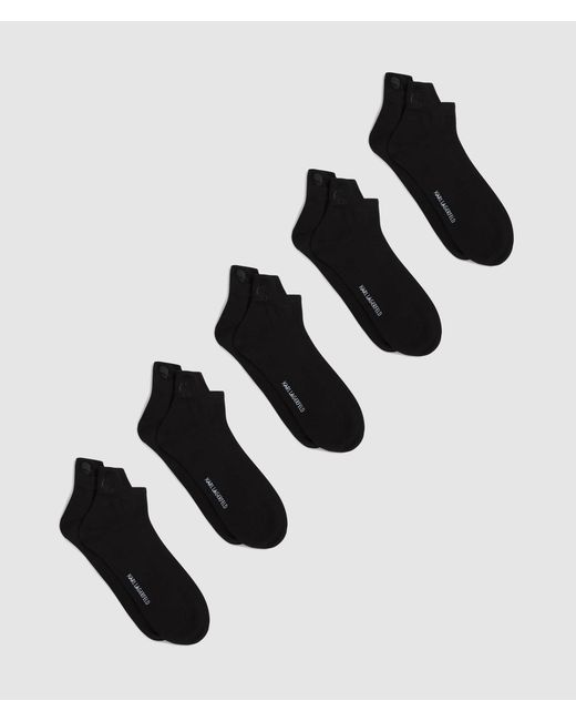 Karl Lagerfeld Black Kameo Short Socks – 5-Pack for men
