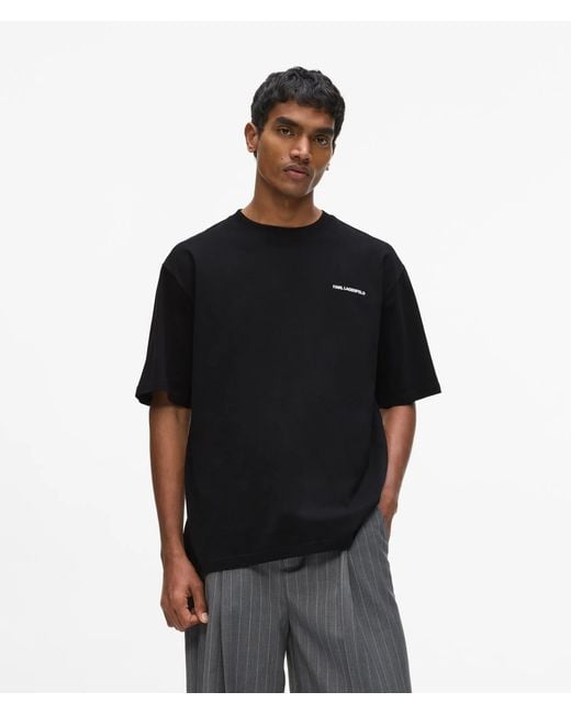 Karl Lagerfeld Black Rue St-Guillaume Relaxed T-Shirt for men