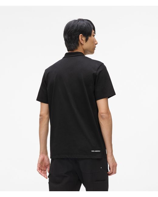 Karl Lagerfeld Black Ikon Jersey Polo Shirt for men