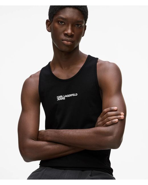 KL Jeans Black Logo Tank Top for men