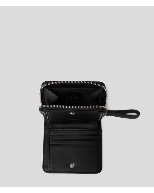 Karl Lagerfeld Black K/skuare Embossed Zip Wallet