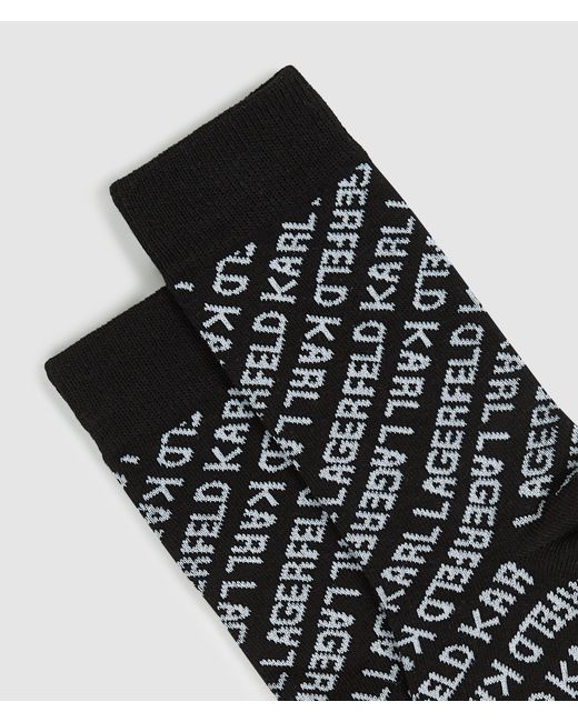Karl Lagerfeld Metallic All-Over Logo Socks – 3 Pack, Multicoloured