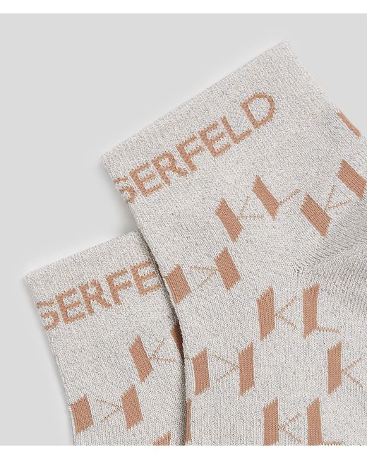 Karl Lagerfeld White K/Monogram Short Socks – 2-Pack
