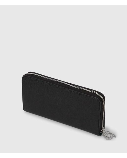 Karl Lagerfeld Black Ikon Pebble Continental Wallet