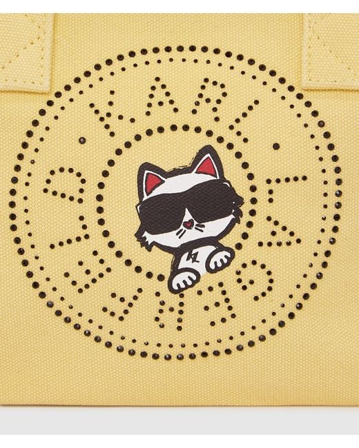 Karl Lagerfeld Metallic Ikon Circle Choupette Rhinestones Shopper