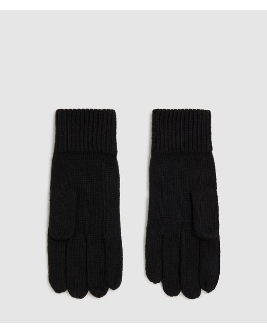 Karl Lagerfeld Black Logo Knitted Gloves for men