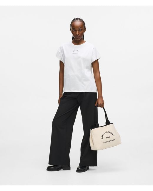 Karl Lagerfeld White Rue St-Guillaume Transformable Tote Bag